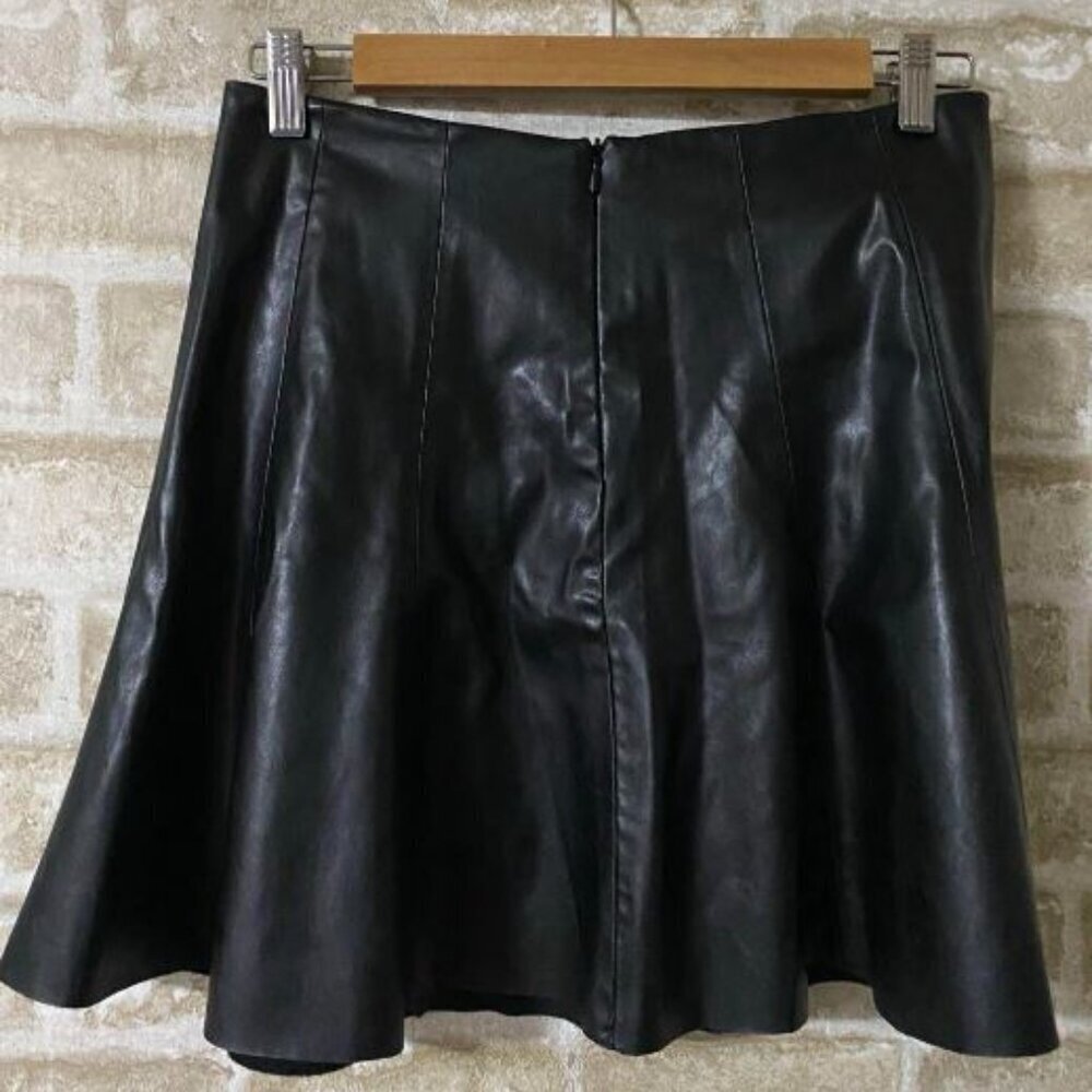 ZARA WOMEN'S L LEATHER SKIRT FAUX LEATHER MINI SKIRT SIZE XS BLACK 2758/723/800
